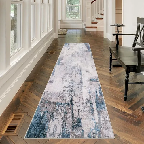 Vista 9 de famibay Alfombra de pasillo de 2 x 10, moderna para pasillos, antideslizante, alfombras de cocina lavables, alfombra de pasillo suave abstracta