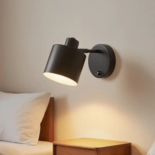 Vista 7 de LIGHTESS Aplique de pared con interruptor, apliques de pared de granja con atenuador de encendido y apagado, luces de pared industriales negras