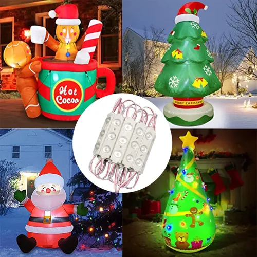 Vista 4 de Módulo LED, 20 piezas, 3 m (9.8 pies) 2835 SMD, 150 lúmenes por módulo LED, IP65, luz decorativa impermeable para inflables navideños, letras