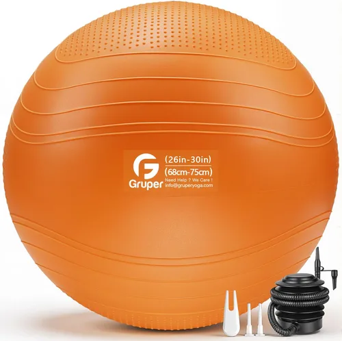 Vista 25 de Gruper Yoga Ball, Extra Thick Non Slip Exercise Ball for Workout, Birthing, Balance, Stability, Pregnancy, 4 Sizes Anti Burst Chair for Home and