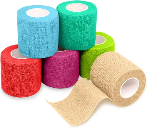Vista 26 de FriCARE Nonwoven cinta autoadhesiva de vendaje, envoltura autoadhesiva cohesiva de primeros auxilios (con FDA), Sports Vet, 2" X 5 yardas, Paquete