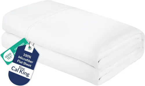 Vista 105 de Royale Linens Sábana Plana Individual – Sábanas Planas de Microfibra Cepillada Ultra Suave 1800 Solamente – Sin Arrugas y Resistentes a las Manchas