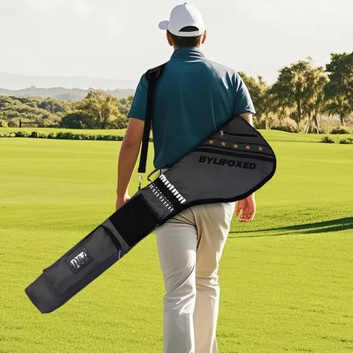 Vista 8 de Bolsa de viaje de golf – Bolsa de golf Sunday para hombres con protección de espuma gruesa, bolsa de transporte de golf Par 3 para campo