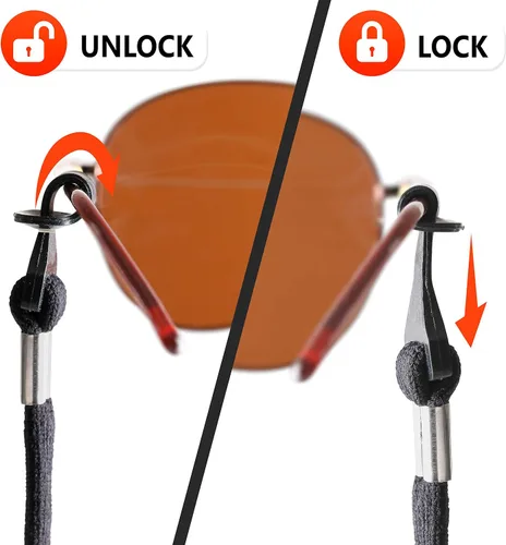 Vista 2 de SIGONNA Correa Cordón Sujetador para Gafas - Correas Cordones para Gafas para Hombres y Mujeres - Sujetadores de Gafas Alrededor del Cuello - Cadena