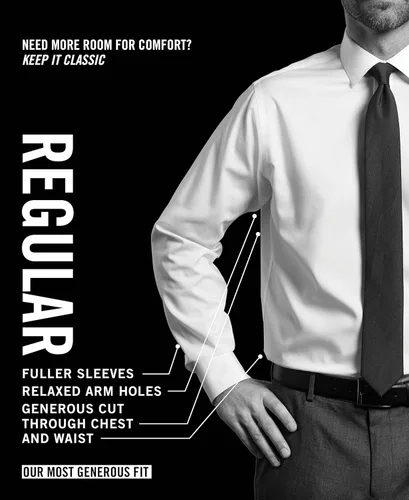 Vista 4 de Tommy Hilfiger Camisa de vestir para hombre, ajuste regular, sin planchado, color liso