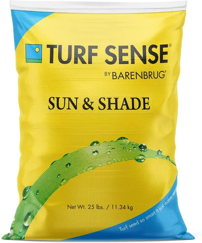 Barenbrug 25625 Semilla de césped con sensación de césped crece en áreas de sol y sombra parcial, bolsa de 25 libras