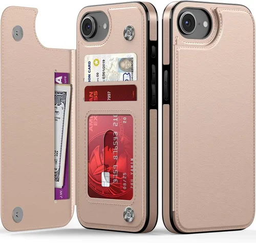 Vista 296 de LETO para iPhone 15 Pro Funda tipo cartera - Tapa tipo folio con patada - Diseños de moda - Tarjetero - Funda protectora para mujeres y niñas - 6.1