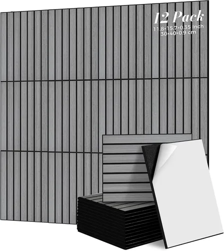 Vista 9 de TO-TH 12 Pack Acoustic Wall Panels 11.8×15.7×0.35 Inches Self-Adhesive Soundproof Panel Decorative Acoustical Sound Absorbing Panels for Home
