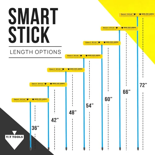 Vista 3 de T&T Tools Sonda de metal Smart Stick - Barra de sondeo con mango en T, varillas de acero, varilla de metal de 48 pulgadas de largo con varilla