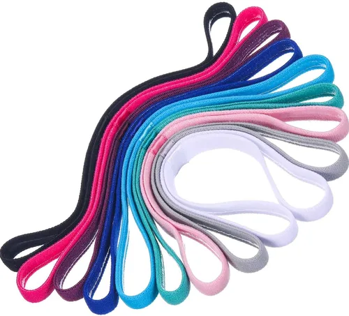 Thick Non-Slip Elastic Sport Thin Headbands Silicone Grip Exercise Hair Sweatbands for Yoga Football Women Men