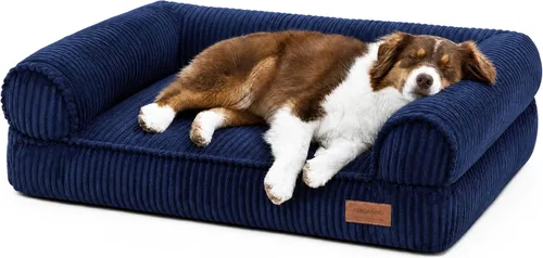 Vista 18 de FUKUMARU Sofá cama para perros, cama acogedora de pana para gatos, impermeable, funda lavable