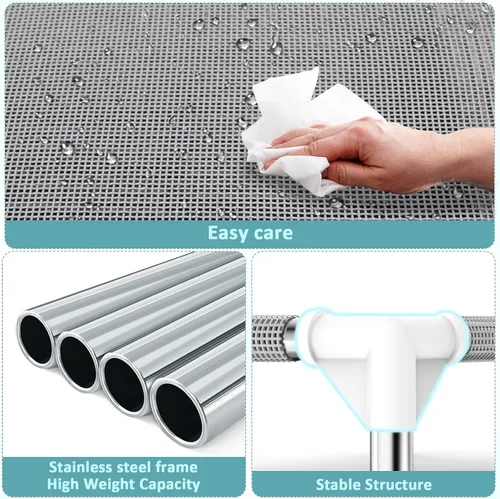 Vista 3 de Cama elevada para perros con tela refrescante Teslin - Catre ligero para perros pequeños, malla transpirable impermeable y lavable, cama elevada