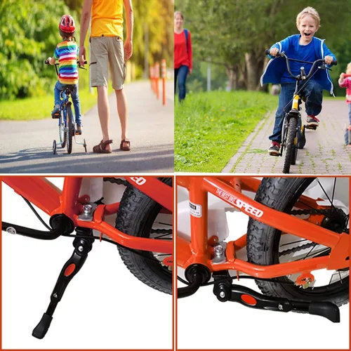 Vista 8 de VECKUSON Pata de cabra para bicicleta de niños, patas de cabra de montaje central para bicicletas de 16, 18, 20, 22 pulgadas, patas de cabra