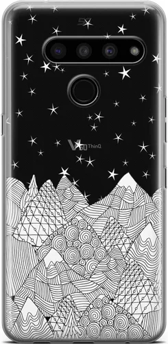 Mertak Clear Phone Case Compatible with LG Stylo 6 5 4 K61 K51S K41S K30 K20 Q70 Q60 Mountains Silicone Protective Girls Tribal Slim Cover Design