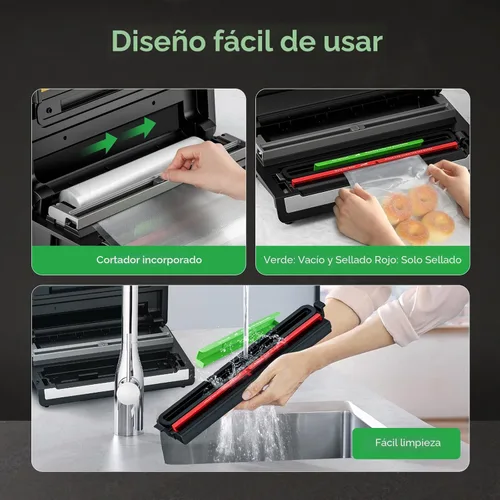 Vista 7 de FRESKO Sellador automático al vacío, potente máquina selladora al vacío de alimentos, detección automática de seco y húmedo, cortador de bolsas, 2