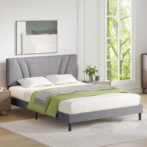 Vista 66 de Novilla Base de cama de plataforma tamaño Queen con cabecera ajustable tapizada, marco de cama Queen, no necesita somier, sin ruido, fácil montaje