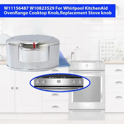 Vista 6 de W11156487 KFED500EBL03, YKFED500EBS0, YKFED500EBS3, KFED500ESS03 Reemplazo de perilla de rango para Kitchenaid Whirlpool