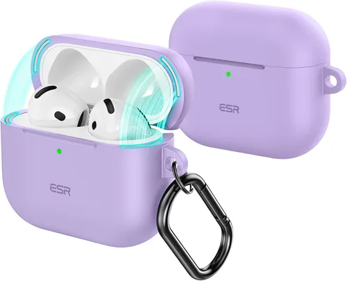 Vista 17 de ESR Funda para AirPods 4, Compatible con Apple AirPods 4 Funda (2024) (USB-C), Tapa Magnética, Cubierta de Protección Completa contra Caídas con Azul