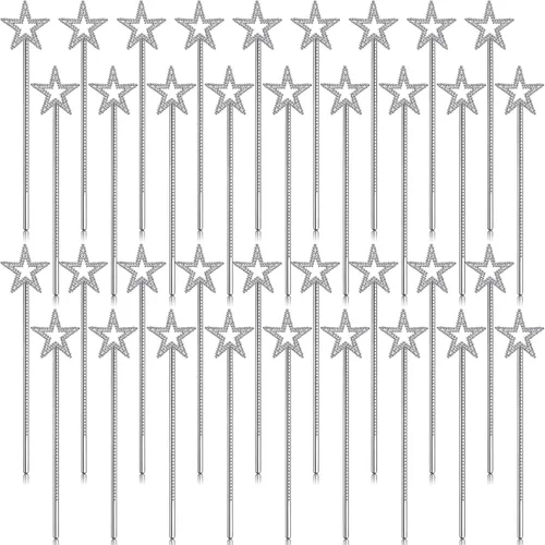 Vista 9 de Meanplan 36 varitas de hadas de 13 pulgadas, varitas de princesa con estrella mágica, palitos de bruja de ángel, accesorios de disfraz de hada