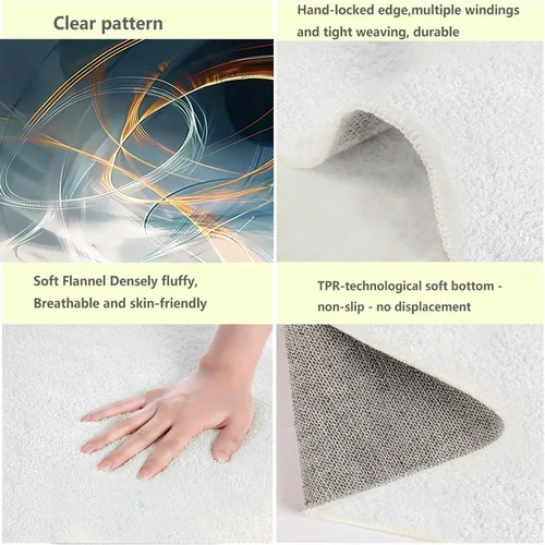Vista 2 de 3'x4'(39"x47") Modern Abstract Rug for Living Room Minimalism Decoration Sofa Large Area Carpets Bedroom Bedside Non Slip Washable Mat Floor Low