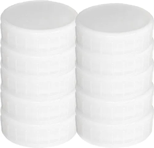 Vista 18 de 10 tapas de plástico corlored para frascos de conservas, tapas de almacenamiento a prueba de fugas, compatibles con tarros de silicona Mason