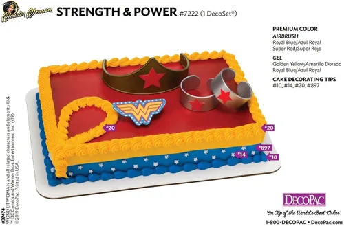 Vista 8 de Mujer Maravilla Strength & Power juego de decoración de pasteles