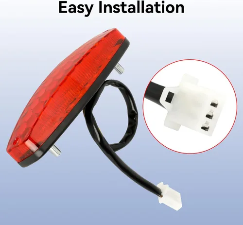 Vista 2 de FVRITO Luz trasera de freno LED de 12V para 50cc 70cc 90cc 110cc 125cc Taotao 110B Boulder B1 Coolster 3050C Vitacci HAWK Peace Roketa Sunl BMS