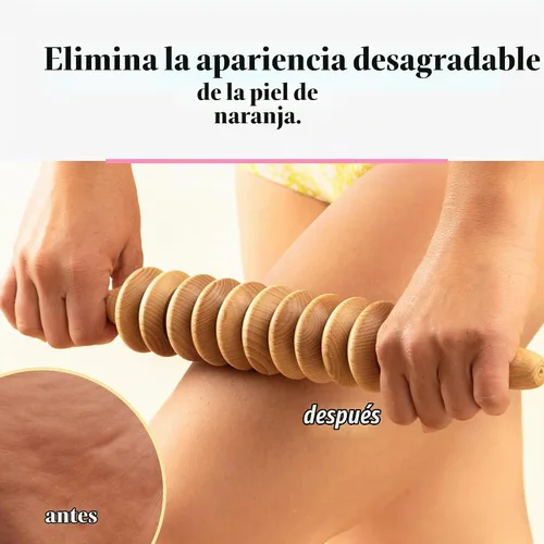 Vista 8 de Tuuli Accesorios - Rodillo de masaje de madera de disco, rodillo corporal multifuncional para celulitis, tensión muscular y apoyo a la salud