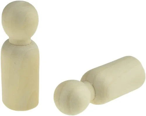 Vista 8 de HAHIYO 1.4 pulgadas, 25 unidades de muñecas de madera con forma de papá, muñecas de madera sin terminar, figuras de madera, cuerpos de muñeca