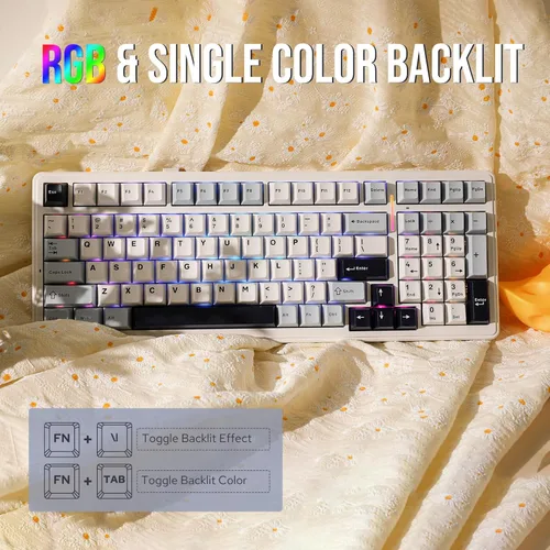 Vista 8 de EPOMAKER x Aula F99 - Teclado mecánico inalámbrico, junta intercambiable en caliente, teclado personalizado para juegos con relleno de cinco capas