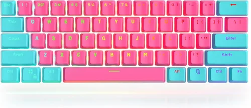 Vista 33 de Guffercty kred 61 teclas PBT 60% teclas retroiluminadas con perfil OEM, diseño 60%, layout US para teclado mecánico 60% (61 gris negro)
