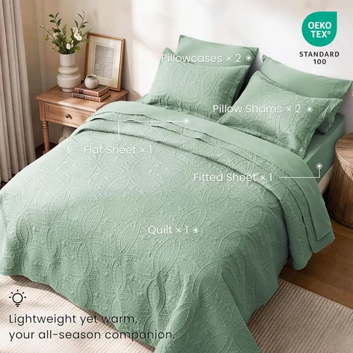 Vista 31 de Edredón de cama tamaño queen Love's cabin, color azul, para cama de verano, de microfibra ligera, estilo moderno, para todas las estaciones, 3