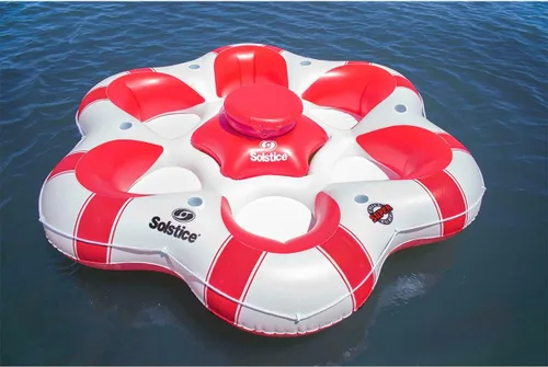 Vista 2 de Solstice Flotador inflable de la balsa del río del refrigerador para la tubería con el tenedor más
