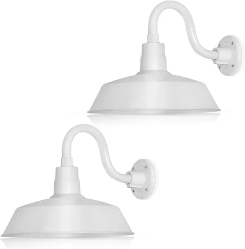 Vista 31 de 14 pulgadas. RLM Warehouse - Pantalla con brazo de cuello de cisne y bombilla Led A19 5000K de 9W