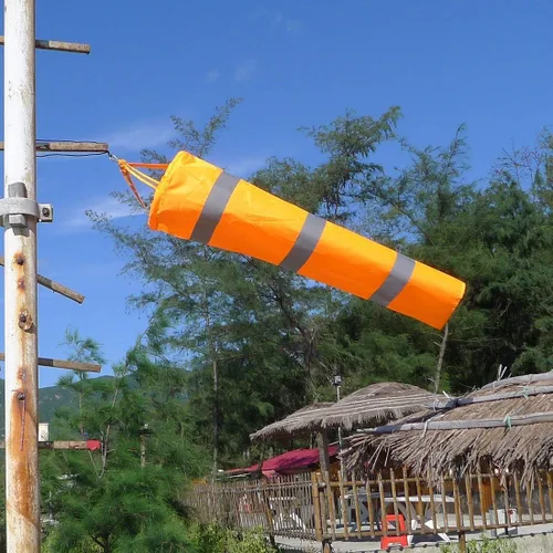 Vista 3 de 60 pulgadas Airport Windsock Rip-Stop Outdoor Rainbow Wind Measurement Sock Bag con cinturón reflectante