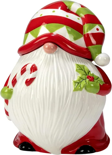 Vista 3 de Certified International Holiday Magic Gnomes - Tarro de galletas 3-D, 64 onzas, multicolor