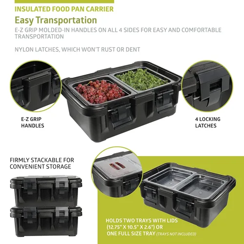 Vista 5 de Pearington 22.4-L - Porta bandeja de alimentos con aislamiento de carga ancha superior, color negro