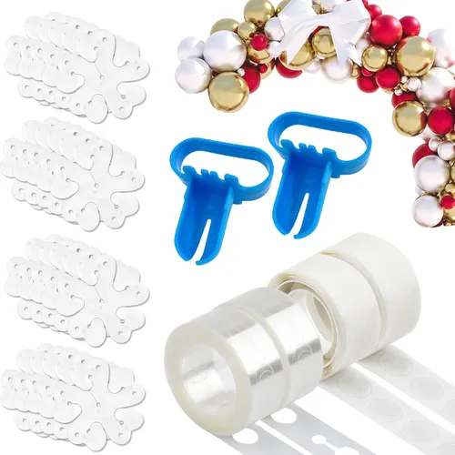 Vista 8 de Kit de Arco 29.99m de Cinta y 600 Puntos de Pegamento para Kit de Tiras de Decoración de Globos - Decoración de Fiesta, Graduación, Boda