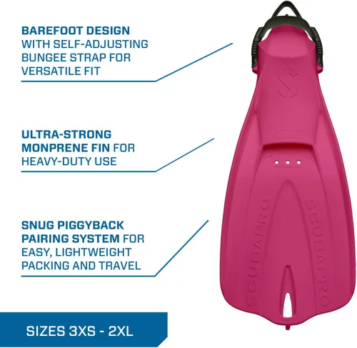 Vista 4 de SCUBAPRO GO Travel - Aleta de buceo para esnórquel y natación, correa de talón abierta