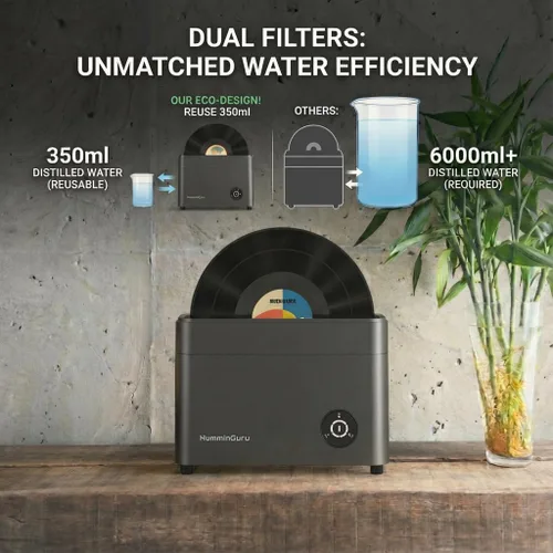 Vista 7 de Limpiador de discos de vinilo ultrasónico - Máquina de limpieza de discos de vinilo ultrasónico de 40kHz con secado automático, kit de limpieza
