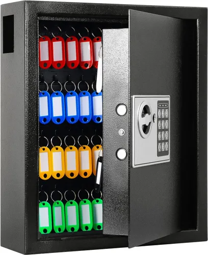 Vista 16 de KYODOLED Gabinete con cerradura para llaves, caja de almacenamiento de 40 llaves con código, soporte de pared para llaves con cerradura