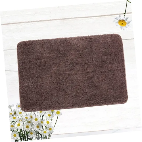 Vista 5 de Ciieeo Plush Water Absorbent Skid Resistant Carpet Mat for Bathroom Bedroom Living Room Coffee Color Easy to Clean Material Fine Workmanship and