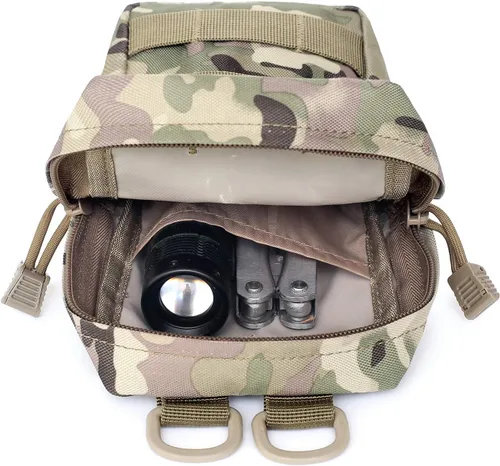 Vista 5 de Tacticool Paquete de 2 bolsas Molle – Bolsa táctica compacta resistente al agua EDC (paquete de 2-CP)