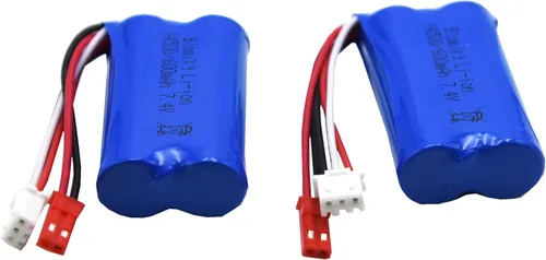 Vista 6 de Blomiky Batería recargable de iones de litio de 7.4 V 2S 600 mAh con enchufe JST y cable, adecuada para algunos autos RC, camiones, vehículos / 7.4V