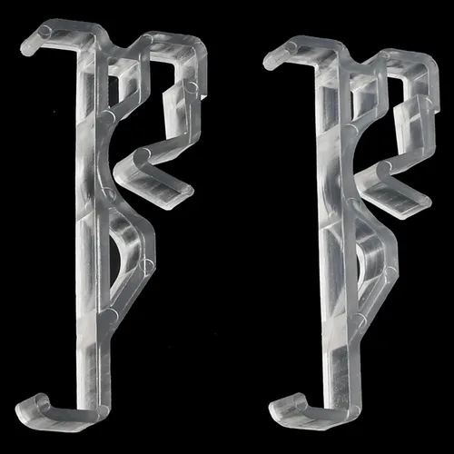 Vista 3 de Cenefa Clip ZZLZX 10 piezas de plástico transparente de 2.5 pulgadas oculto para cenefa de ventana, clip para persiana de ventana