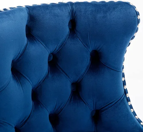 Vista 110 de Taburete de bar giratorio con respaldo copetudo, taburetes de bar ajustables en altura de mostrador, ribete de cabeza de clavo, silla de bar