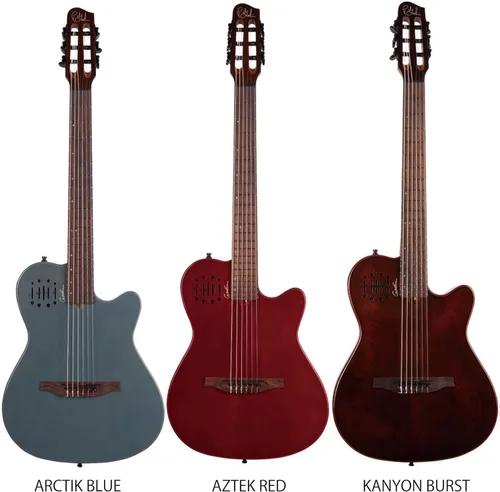 Vista 9 de Godin Guitarra eléctrica de cuerpo hueco de 6 cuerdas, derecha, azul Arctik (052387)