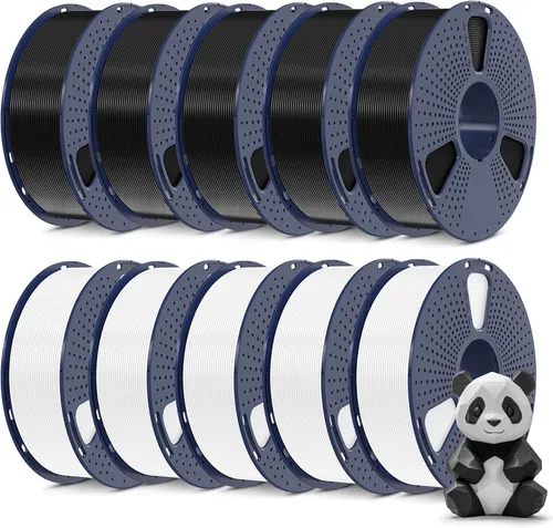 Vista 50 de SUNLU - Filamento PLA Plus 1.75mm Negro 1KG, Filamento para impresora 3D enrollado cuidadosamente 1.75mm, PLA+ 1000g, precisión dimensional de +