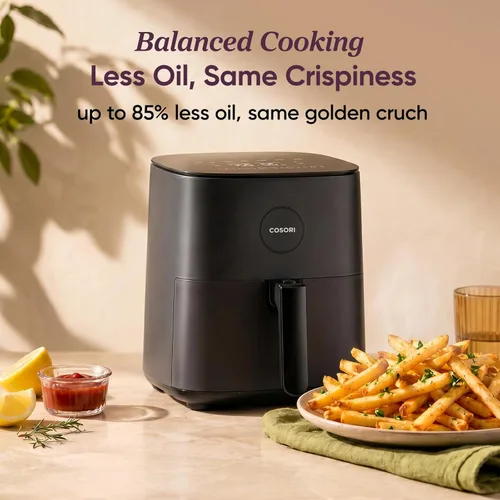 Vista 5 de Cosori Air Fryer Pro LE 5 cuartos de galón, 9 en 1, revestimiento de Gris-oscuro