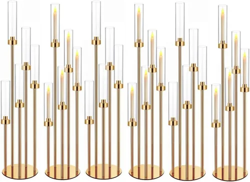 Vista 29 de Candelabro de 35 pulgadas 1 pieza en negro para centros de mesa de 5 brazos, centros de mesa de boda para decoraciones